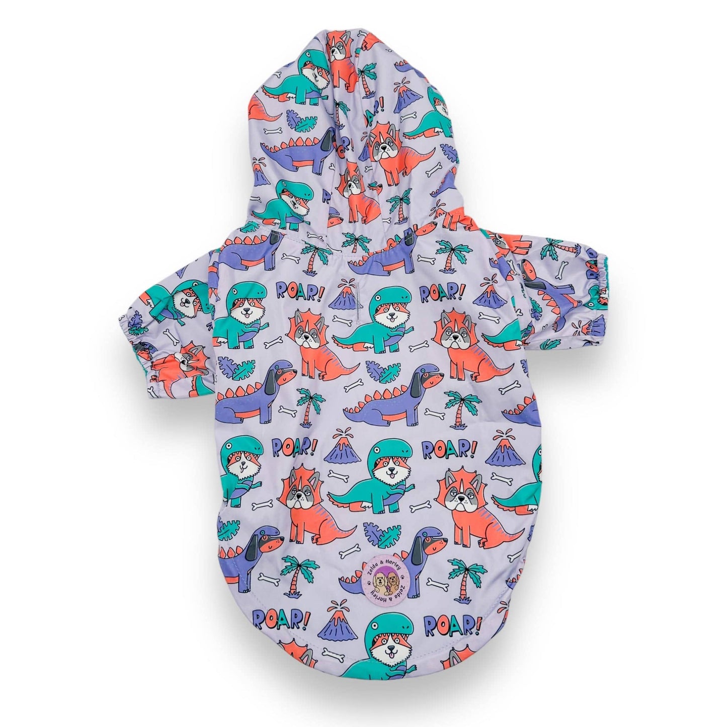 Zelda & Harley - Doggosaurus Rex Reversible Raincoat - Size 4