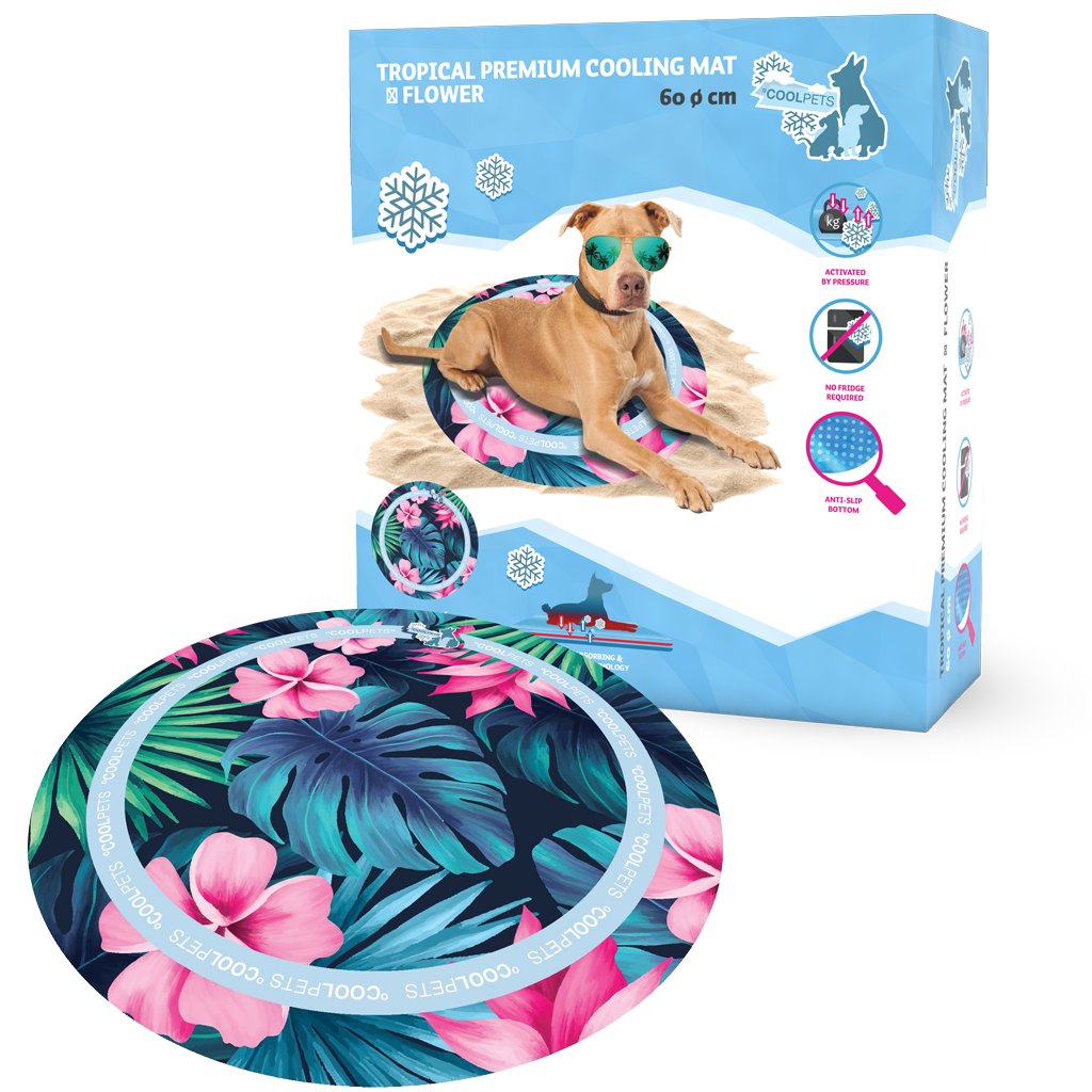 CoolPets Tropical Premium Cooling Mat, Flower pattern