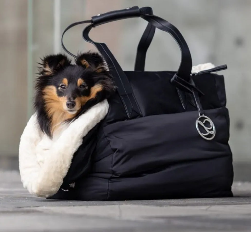 Designer Luxury Dog Carrier in Black - Medium