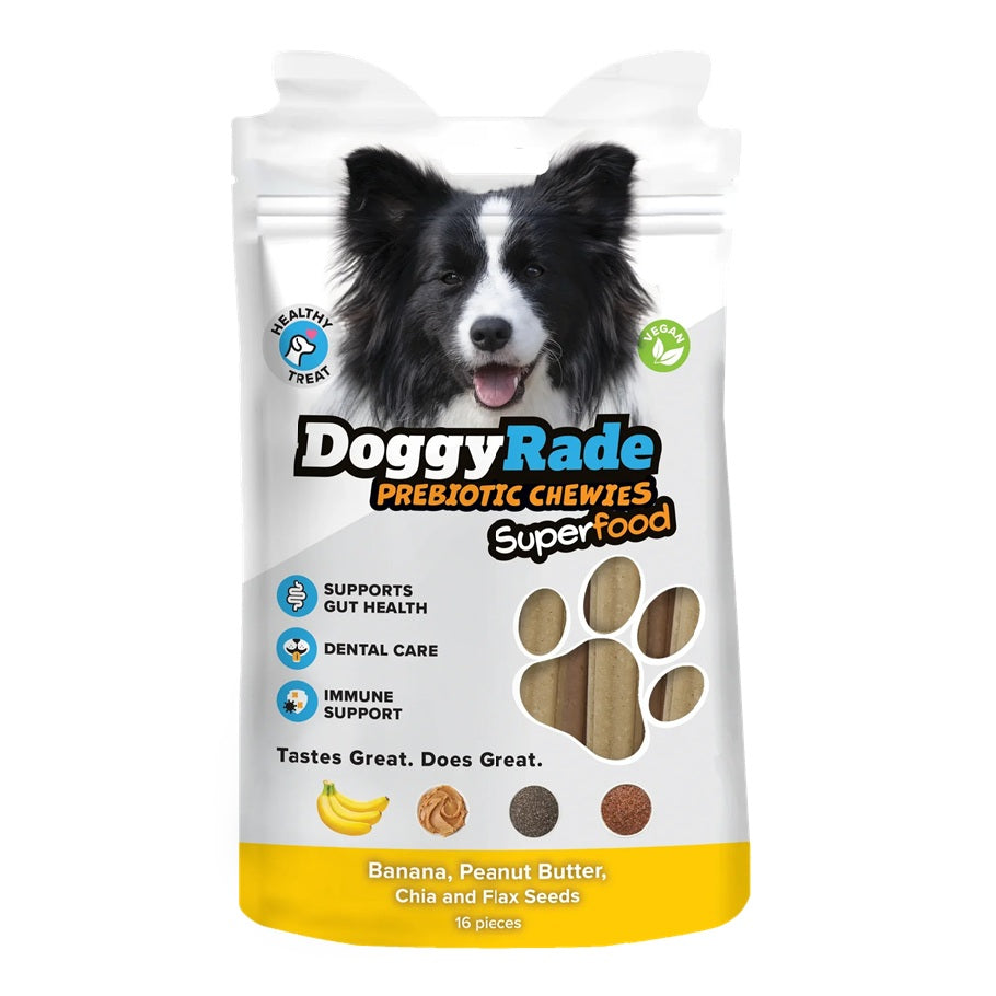 Doggyrade Prebiotic Vegan Superfood Chewies - Banana, Peanut Butter, Chia & Flax Seeds