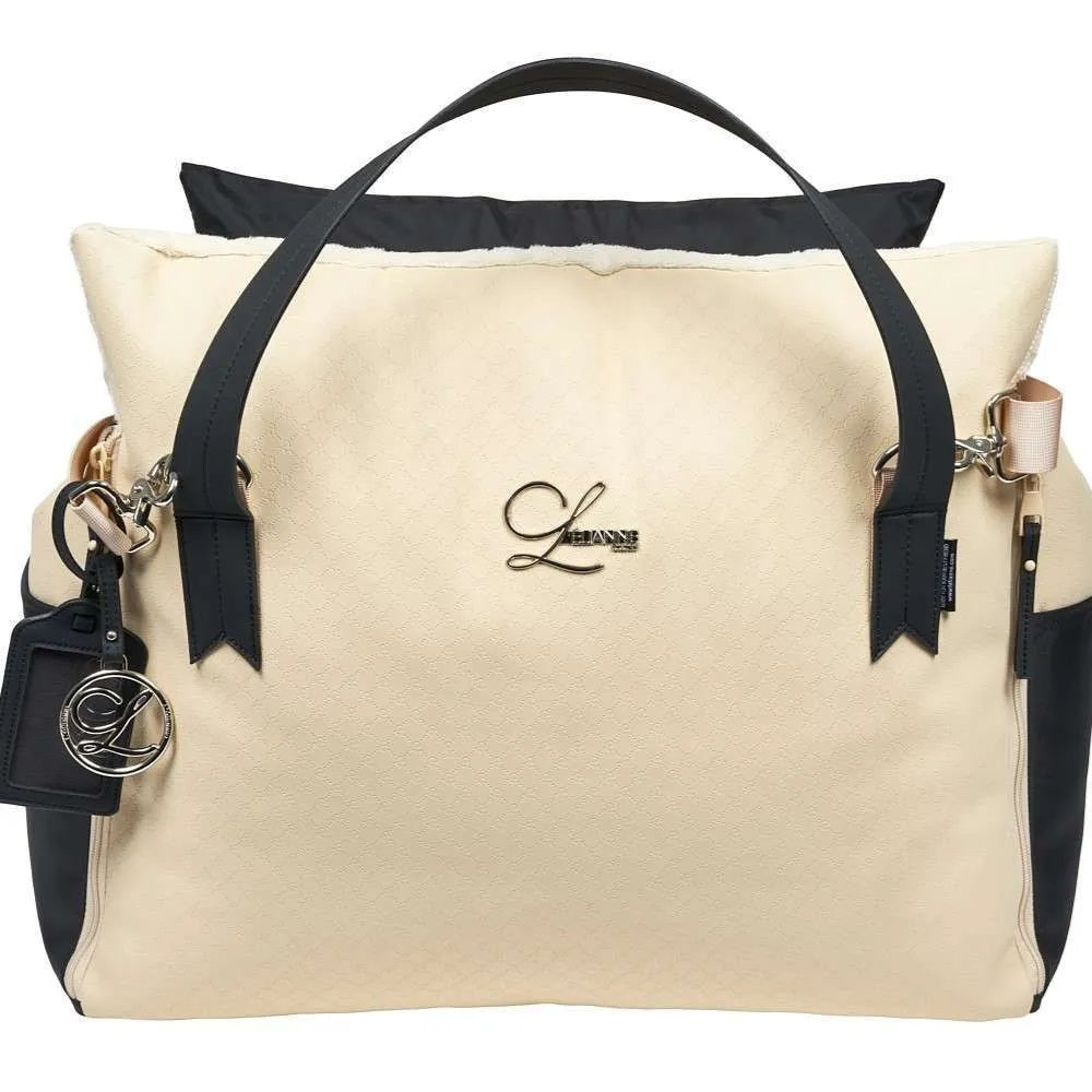 Designer Luxury Dog Car Seat, Ivory Beige.