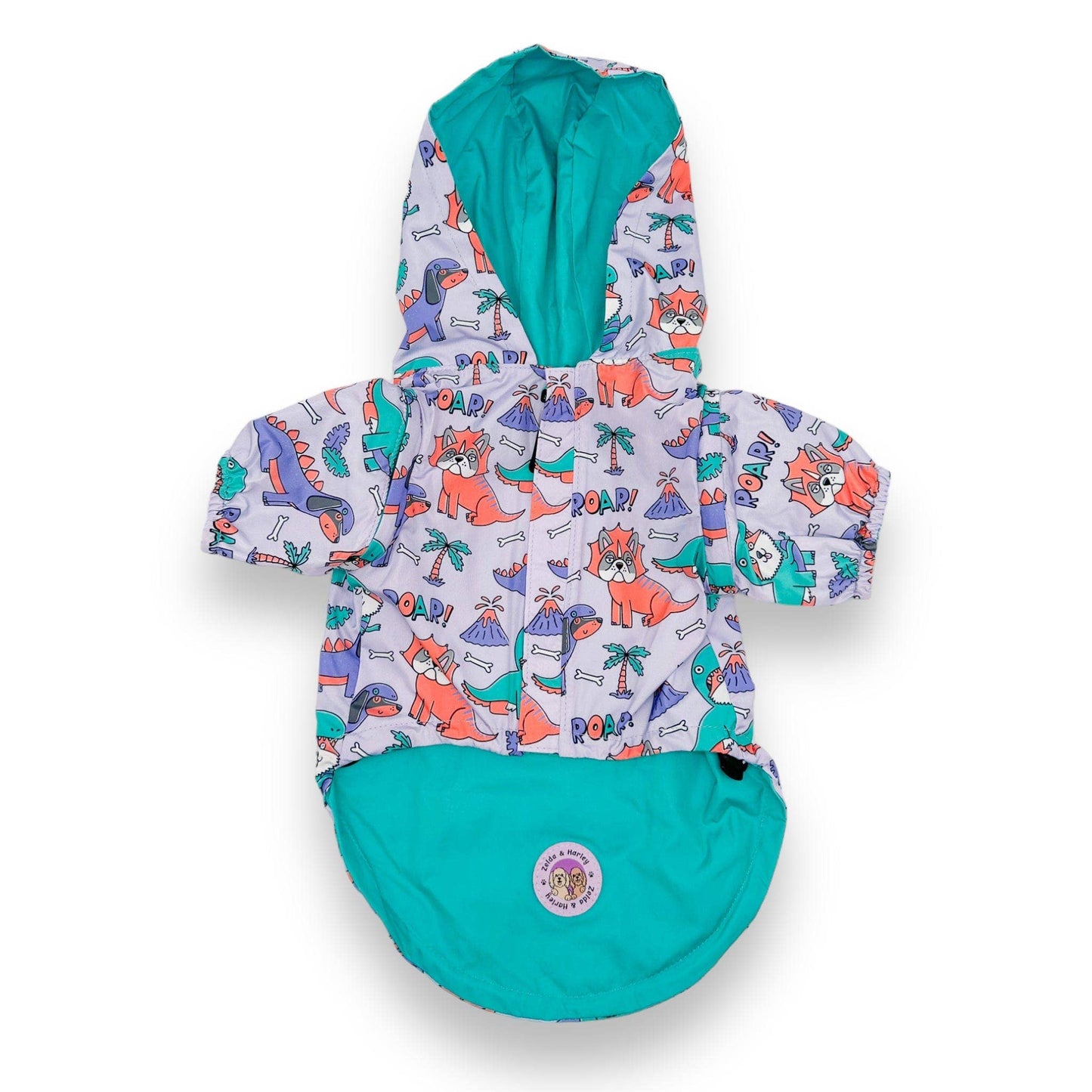 Zelda & Harley - Doggosaurus Rex Reversible Raincoat - Size 4