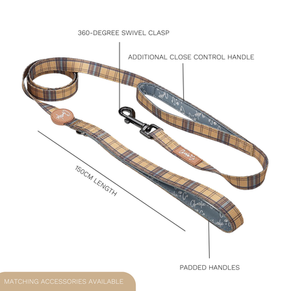 Charlie & Co - Dual Handled Dog Lead - Check Him Out