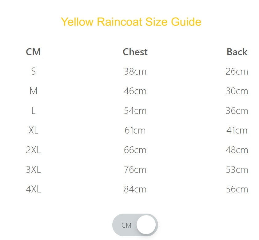 Breathable Yellow Dog Raincoat - XL